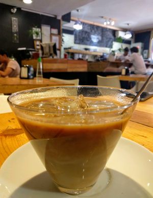 Soy Latte at Canamo Coffee in Santiago