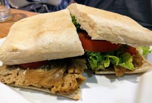Vegan Seitan Sandwich at Canamo Coffee in Santiago