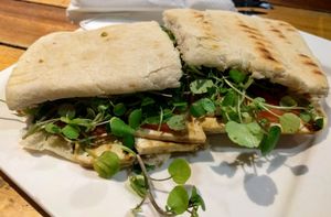 Vegan Tofu Sandwich at Canamo Coffee in Santiago