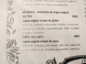 Menu at Canamo Coffee in Santiago