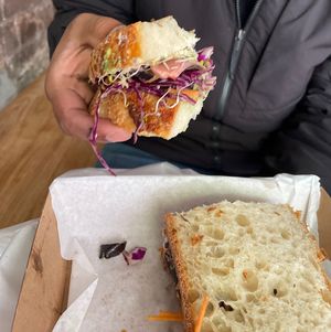 Miso eggplant sandwich   at Joe's Sandwich Bar in Sydney