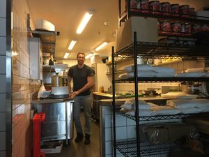 Getting my Reuben ready!  at Joe's Sandwich Bar in Sydney