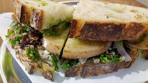 Smokey potato sandwich at Joe's Sandwich Bar in Sydney