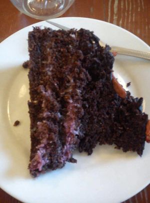 chocolate and carrot cake vegan
 at Momo in Krakow