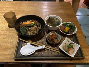 Cedar sauce rice - don’t choose it!  at Flower Space 花草空間 - HuāCǎo KōngJiān in Hualien