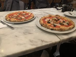 Two pizzas with various topics for 2800yen at 800 Degrees - Shinjuku in Tokyo