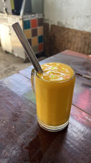 Mango & passionfruit smoothie (very nice, not too sweet)  at Lovegan in Binh Thuan