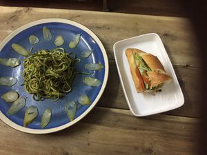 Pesto zucchini spaghetti  at Lovegan in Binh Thuan