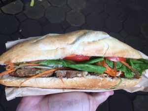Delicious tempeh Banh Mi  at Lovegan in Binh Thuan