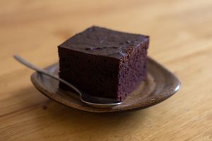 Vegan chocolate cake at Lovegan in Binh Thuan