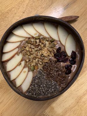 Chocolate peanut butter bowl at Lovegan in Binh Thuan