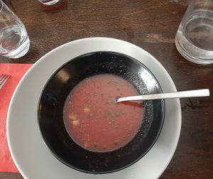 Gazpacho de pastèque et concombre at Like An Elephant in Lyon