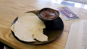 Dip of the day with pita bread. at Brew and Breakfast in Da Lat