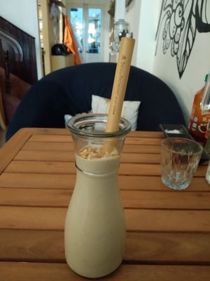 Banana & peanut butter smoothie at Brew and Breakfast in Da Lat