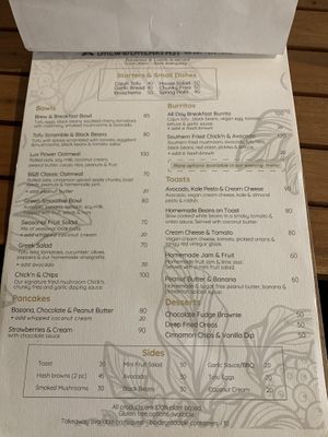 Breakfast menu at Brew and Breakfast in Da Lat