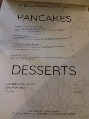menu at Brew and Breakfast in Da Lat