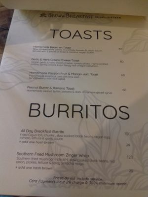 menu at Brew and Breakfast in Da Lat