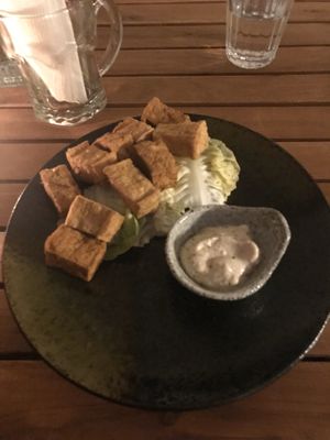 Cajun tofu with garlic dip (starter) at Brew and Breakfast in Da Lat