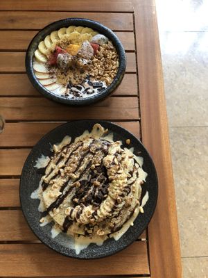 Choc pancakes (insane) and luxe oatmeal  at Brew and Breakfast in Da Lat