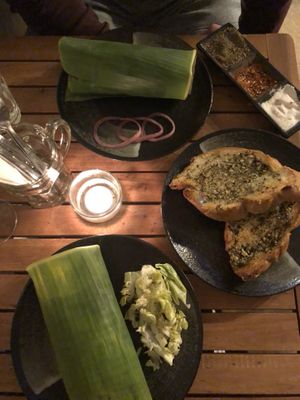 Garlic bread and burritos  at Brew and Breakfast in Da Lat