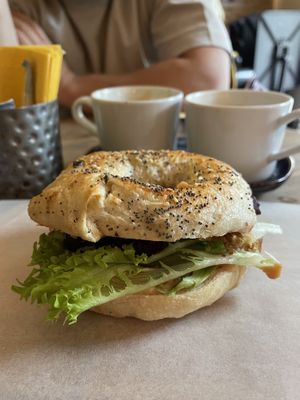 Beet Bean bagel   at Beigelistai  in Vilnius
