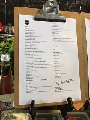 Menu at Beigelistai  in Vilnius