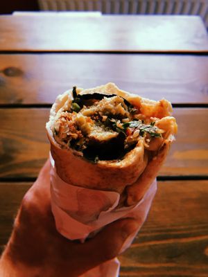 Falafel wrap at Hoxton Beach - Nags Head Market in North London