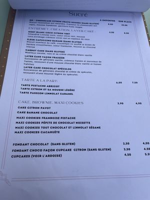 Menu (cake part)   at Jo and Nana Cakes in Paris