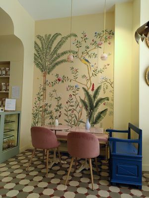 Cozy corner at Jo and Nana Cakes in Paris
