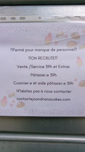 Currently recruiting (sept 1st 2022) at Jo and Nana Cakes in Paris