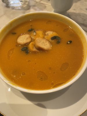 Sweet potato and carrot soup  at Jo and Nana Cakes in Paris