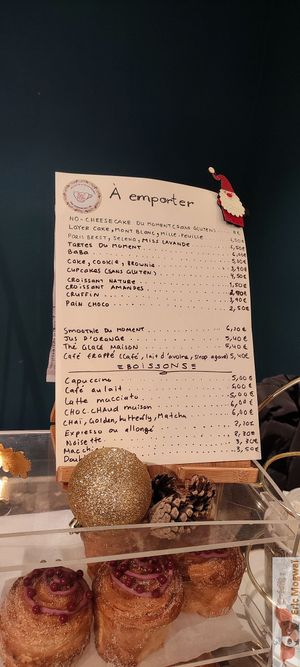 Menu take away at Jo and Nana Cakes in Paris