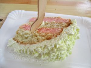 Coconut and exotic fruits layer cake (at Smmmile festival) at Jo and Nana Cakes in Paris