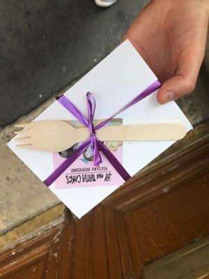 Even their to-go boxes are classy! at Jo and Nana Cakes in Paris