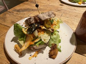 Asian Tempeh sandwich - vegan  at Kek in Delft