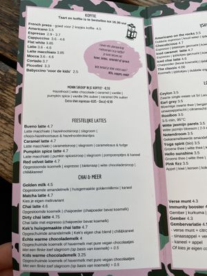 Dutch menu  at Kek in Delft