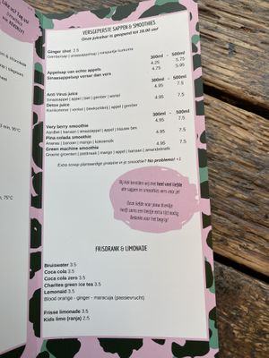 Dutch menu  at Kek in Delft