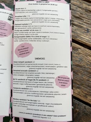 Dutch menu  at Kek in Delft