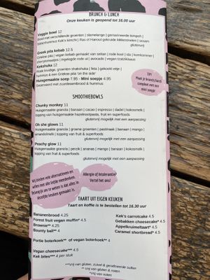 Dutch menu  at Kek in Delft