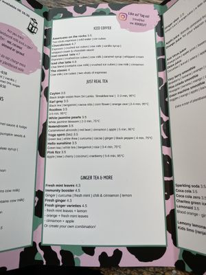 English menu  at Kek in Delft