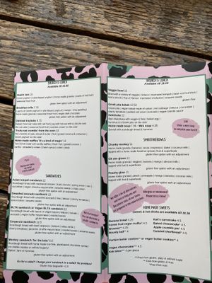 English menu  at Kek in Delft