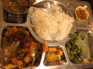 daal bhaat plate - half eaten before I could take a picture :) at The Everest Kitchen in Lake Forest Park