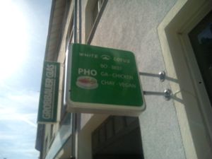 Vietnamese Pho is just one of 26 vegan meals in the menu. at White Lotus in Darmstadt