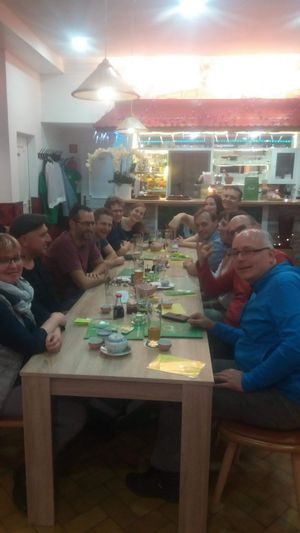 local proveg members awaiting their tastings out of the 26 vegan vietnamese meals on the menu. at White Lotus in Darmstadt
