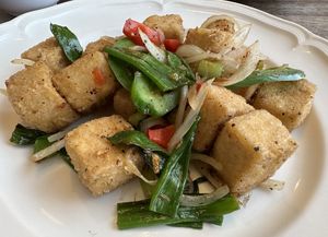 Pan fried tofu 2023 version   at Rakuu in Spring