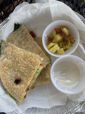 Sun-dried Tomato Quesadilla  at Shayna B's By The Sea in Westbrook