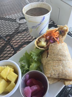 Crispy Tofu Wrap with Moroccan Lentil Stew  at Shayna B's By The Sea in Westbrook