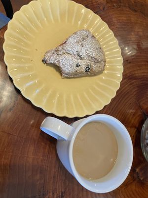 Scone and coffee   at Shayna B's By The Sea in Westbrook