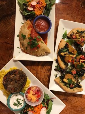 Calzone, Spinach Pesto Pizza, Black Bean Borrito Bowl (special) at Shayna B's By The Sea in Westbrook