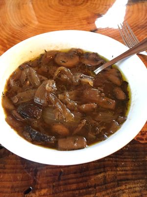 Best mushroom soup ever! at Shayna B's By The Sea in Westbrook